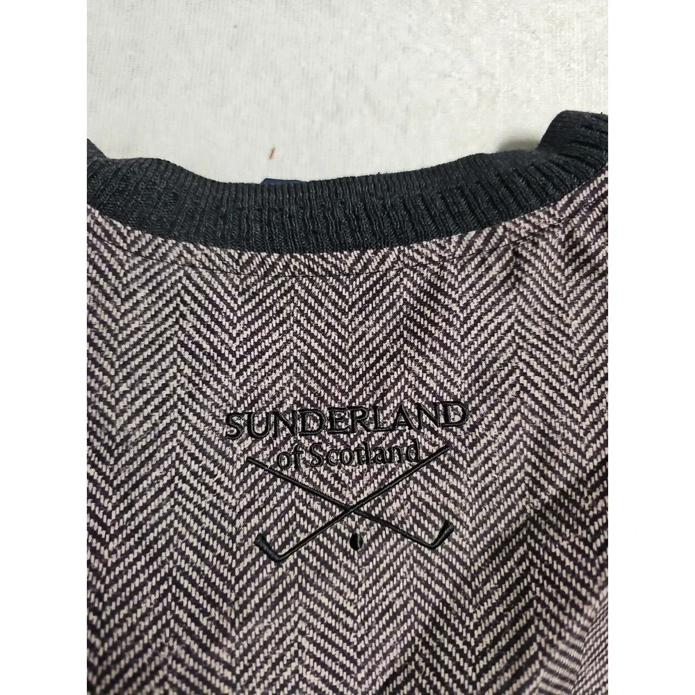 Sunderland‎ of Scotland Golf Windshirt XL Brown Herringbone Pullover Jacket Mens